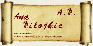 Ana Milojkić vizit kartica